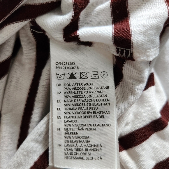 H&M stripped white and brown dress Size S - Picture 3 of 6